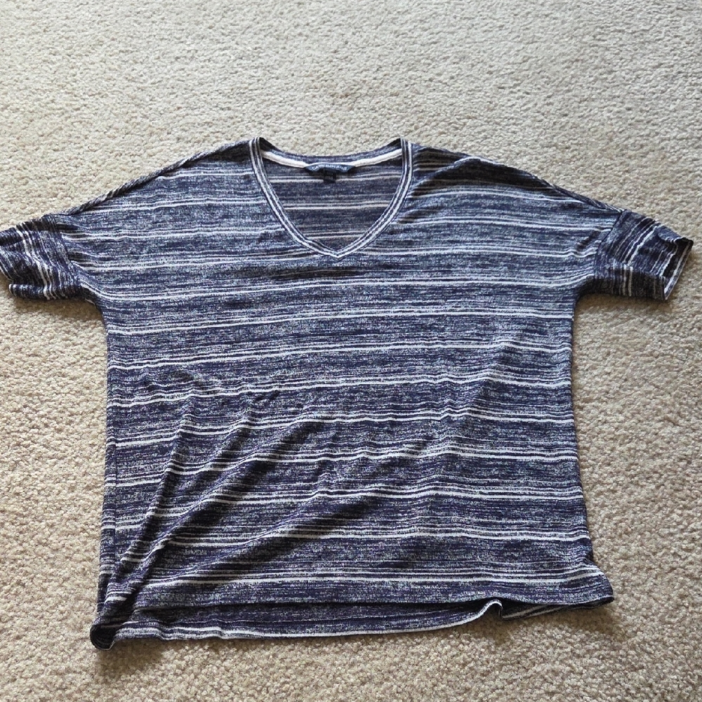 Calvin Klein Jeans Gray Striped Short Sleeve Tee